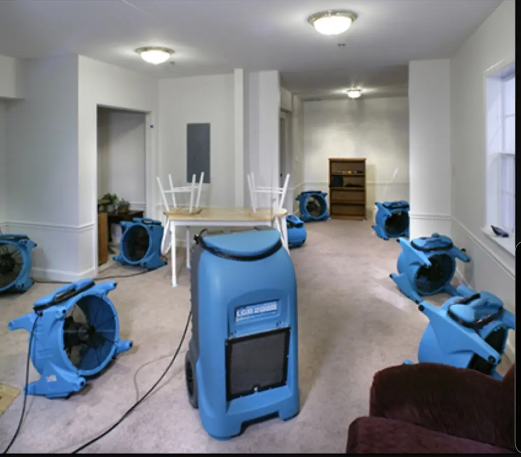 Air movers and dehumidifier setup for Water Extraction & Removal in White Settlement